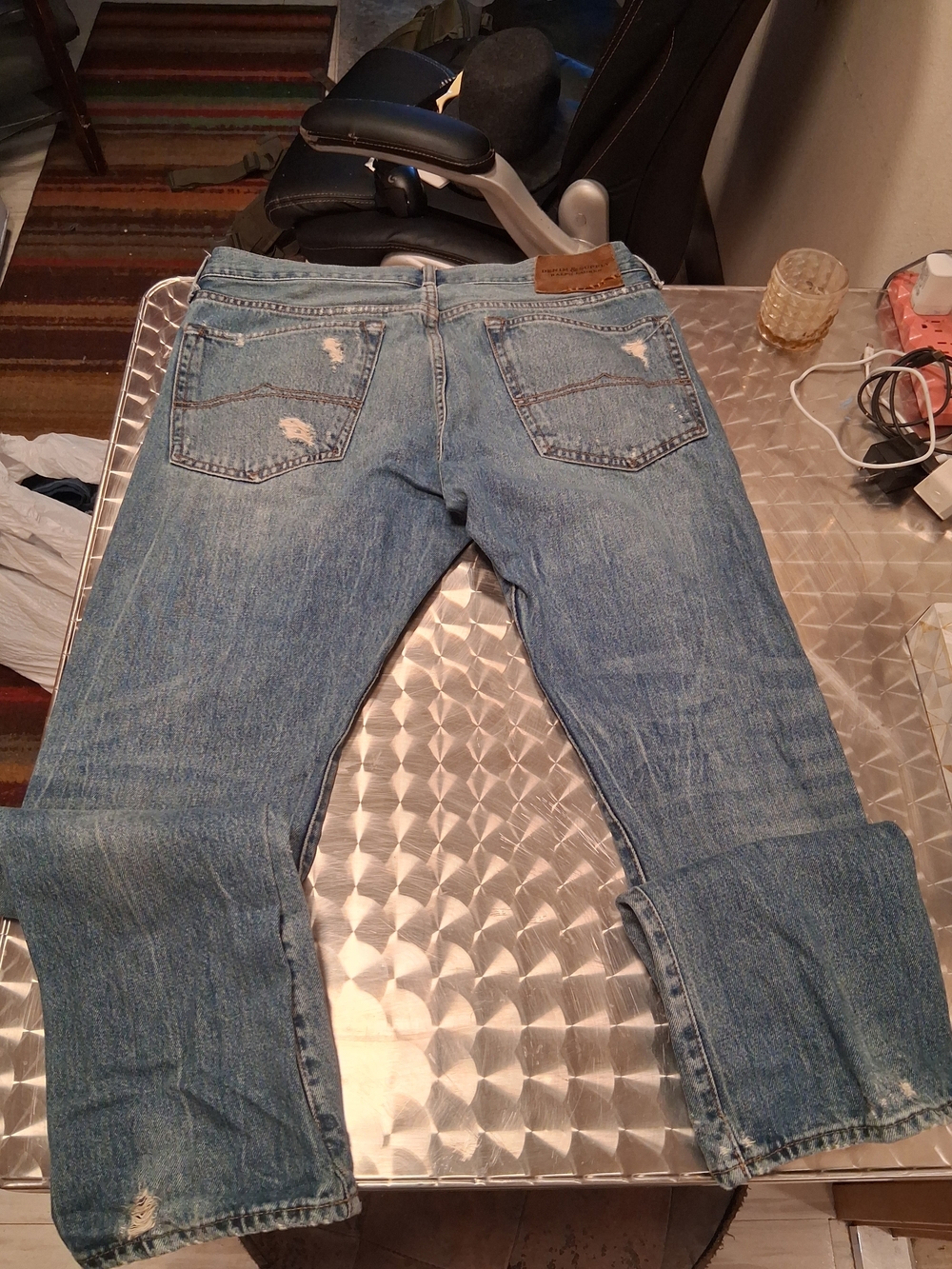 Denim & Supply Ralph Lauren Light Blue Distressed Slim Jeans - Picture 6 of 8